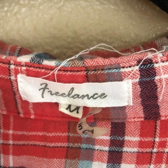 Freelance Plaid Blouse Size M - Picture 2 of 6